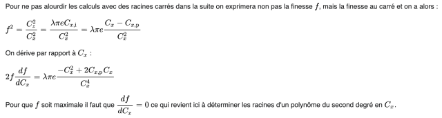 calculs finesse Wikipedia